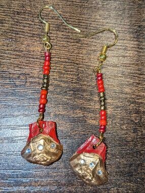 Native American Handmade Pine Cone Petal Earrings